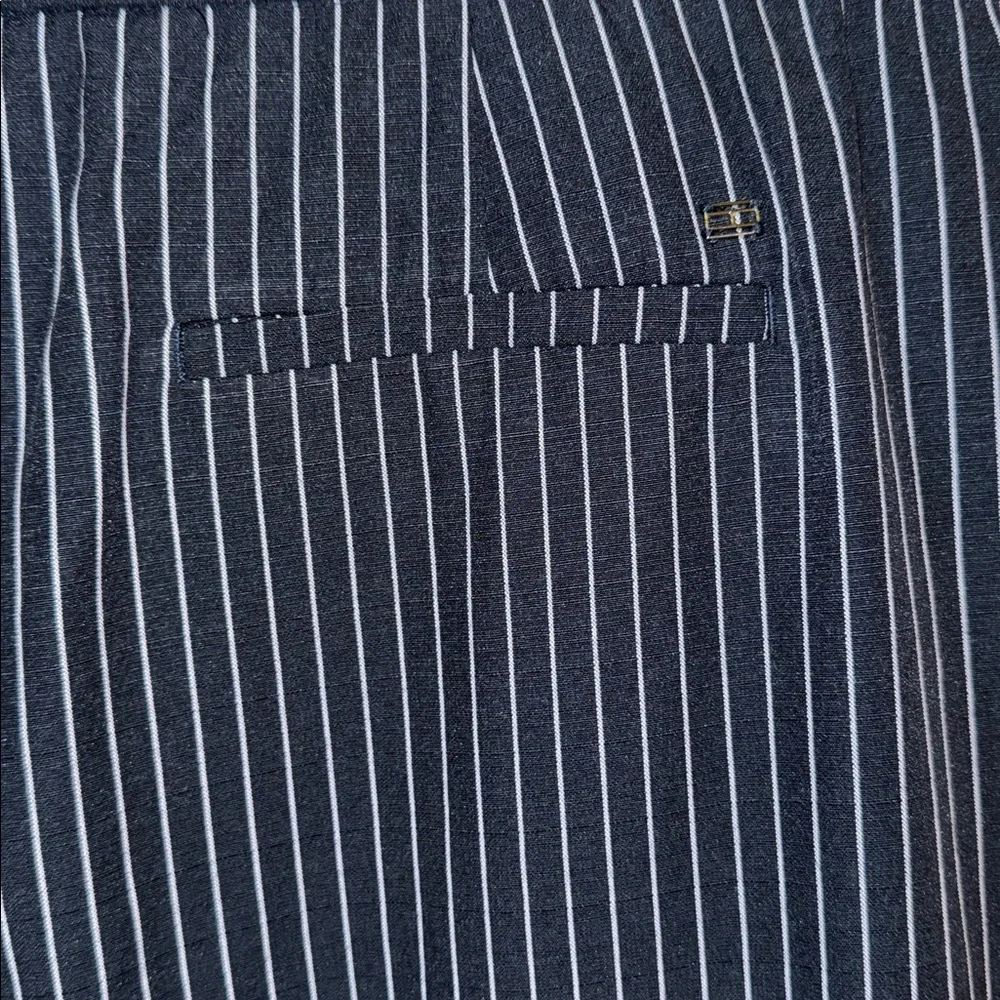 TOMMY HILFIGER Navy Pinstripe Tie Front High Rise Slacks Career Size L - Picture 7 of 14